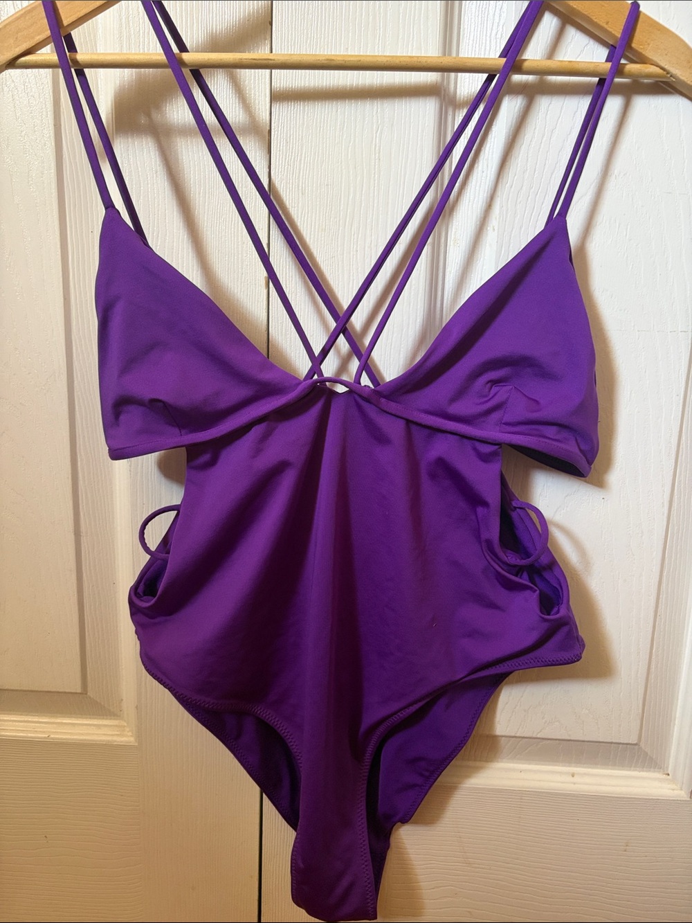Zara Purple Strappy One-Piece Swimsuit